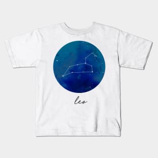 Leo Watercolor Zodiac Constellation Kids T-Shirt